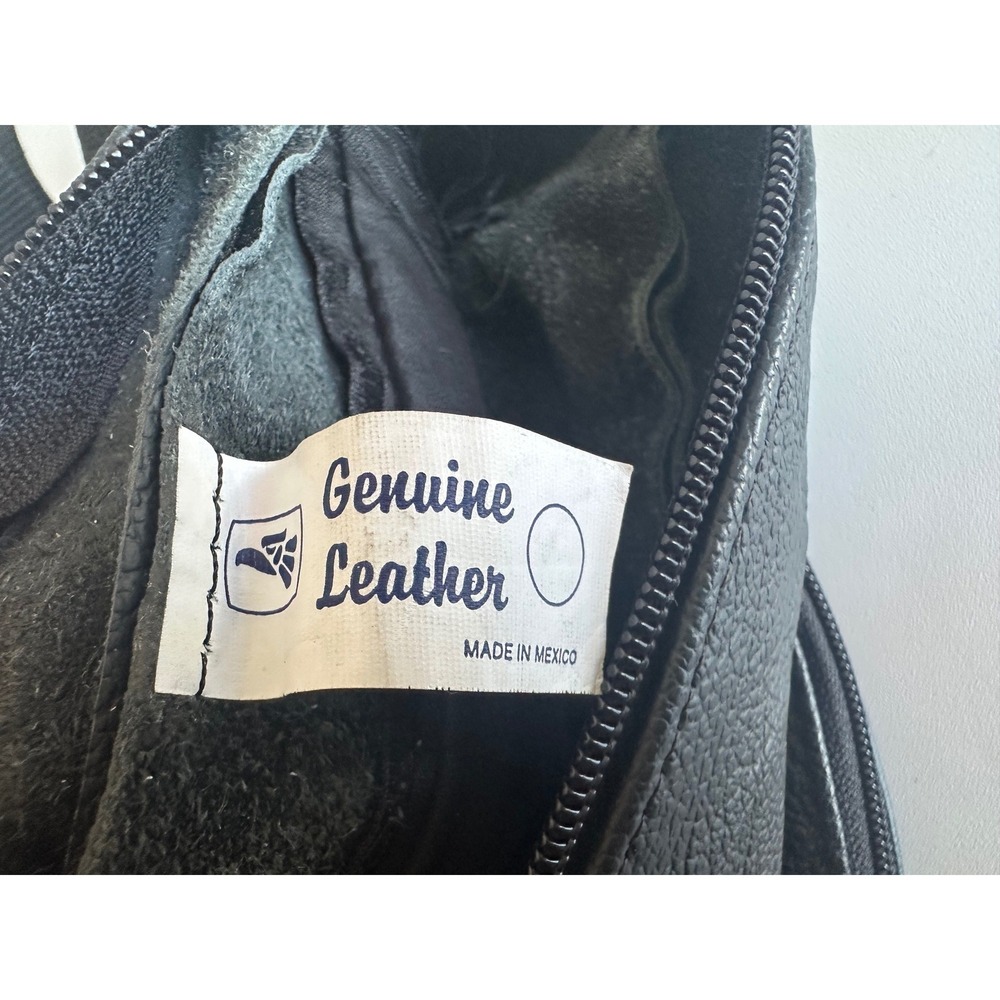 Genuine Leather Fanny Pack Black Waist Bag Made in Mexico Multiple Pockets - Picture 3 of 7